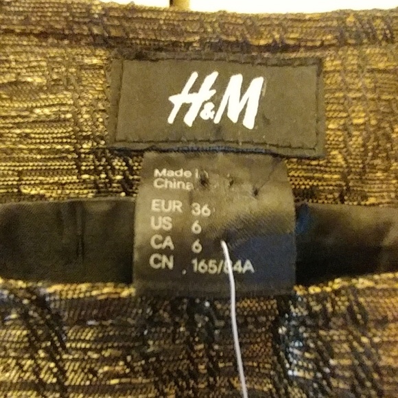H & M Puff Dress Bronze Metallic Sz. 6 - Picture 3 of 6